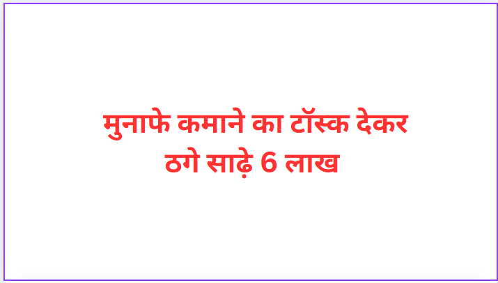 Cheated 6.5 lakhs by giving task to earn profit